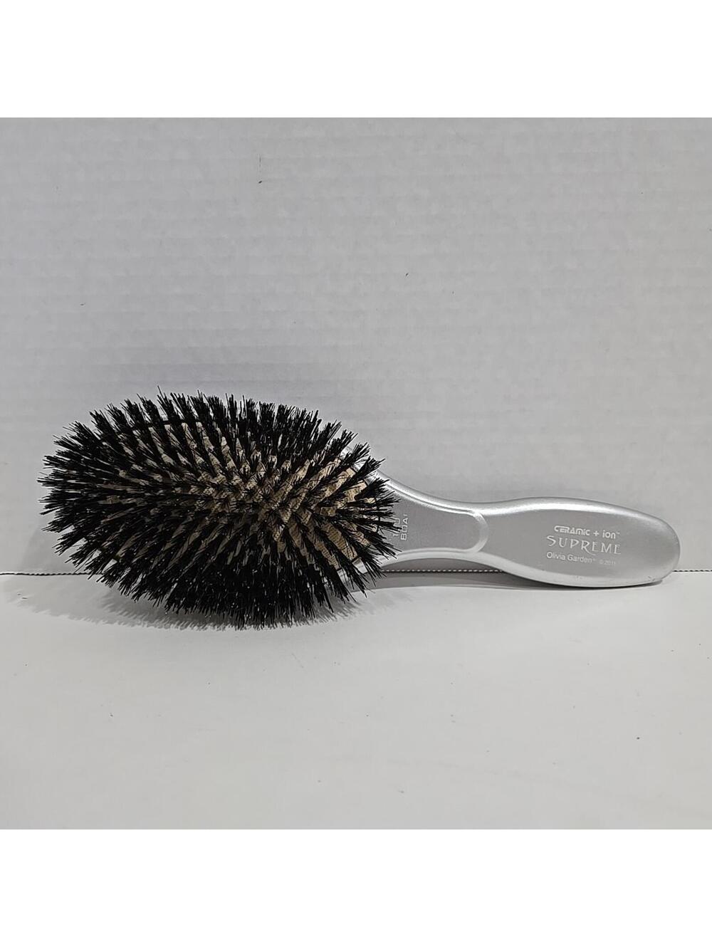 Olivia Garden Ceramic + Ion Supreme Styler Cushion Paddle Brush Silver